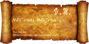Váradi Mária névjegykártya