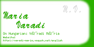 maria varadi business card